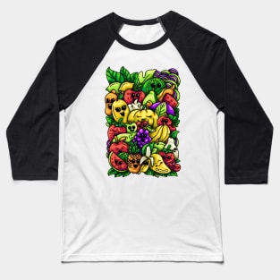 Fruit Doodle Illustration Baseball T-Shirt